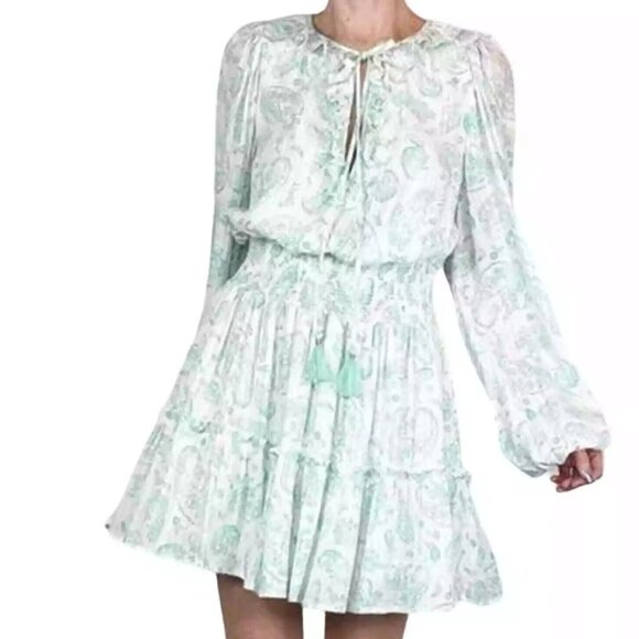 House of Harlow 1960 Dresses & Skirts - House of Harlow 1960 Green Paisley Mini Dress Sz S